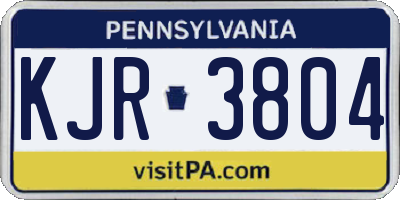 PA license plate KJR3804
