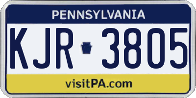 PA license plate KJR3805