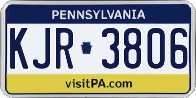 PA license plate KJR3806