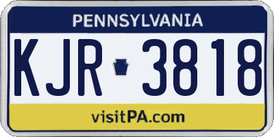 PA license plate KJR3818