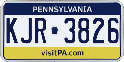 PA license plate KJR3826