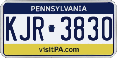 PA license plate KJR3830