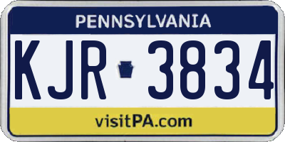 PA license plate KJR3834