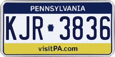 PA license plate KJR3836