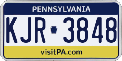 PA license plate KJR3848