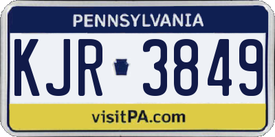 PA license plate KJR3849