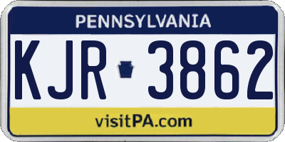 PA license plate KJR3862