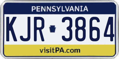 PA license plate KJR3864
