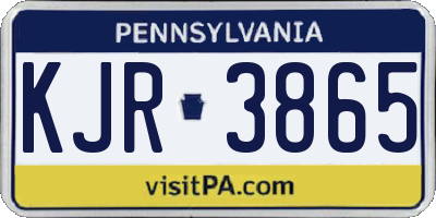 PA license plate KJR3865