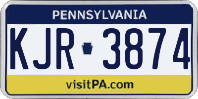 PA license plate KJR3874
