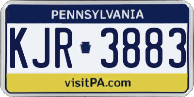 PA license plate KJR3883