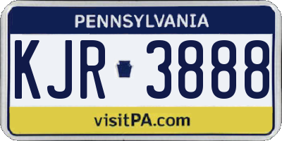 PA license plate KJR3888
