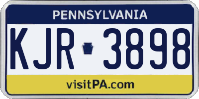 PA license plate KJR3898