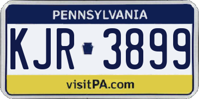 PA license plate KJR3899