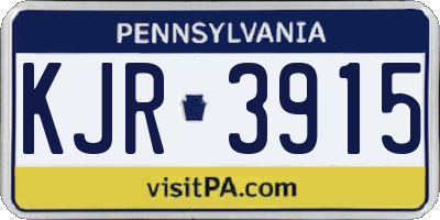 PA license plate KJR3915
