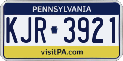PA license plate KJR3921