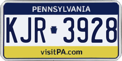 PA license plate KJR3928
