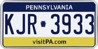 PA license plate KJR3933