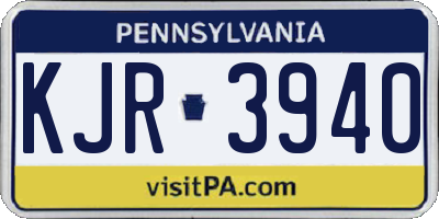 PA license plate KJR3940