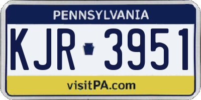 PA license plate KJR3951