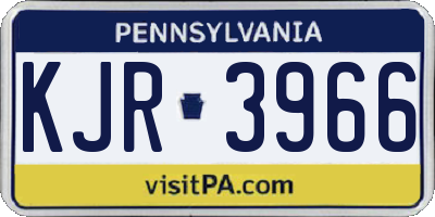 PA license plate KJR3966