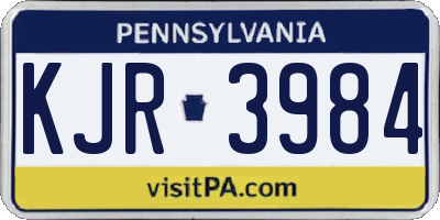 PA license plate KJR3984