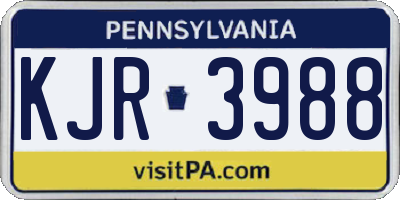 PA license plate KJR3988