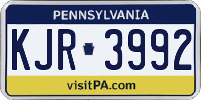 PA license plate KJR3992