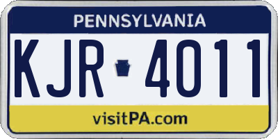 PA license plate KJR4011