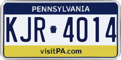 PA license plate KJR4014