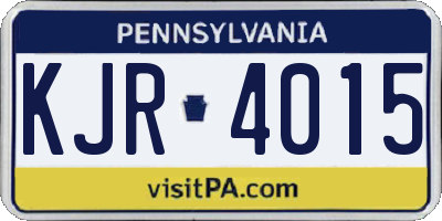 PA license plate KJR4015
