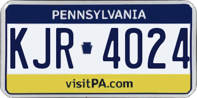 PA license plate KJR4024
