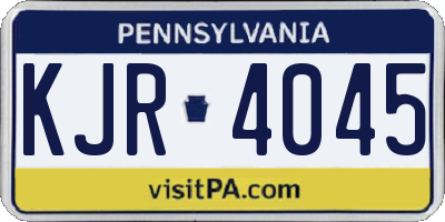 PA license plate KJR4045