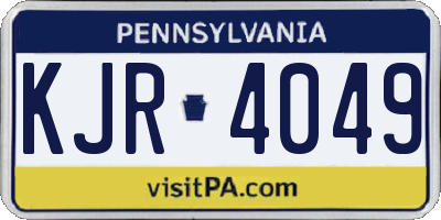 PA license plate KJR4049