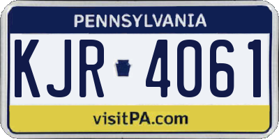 PA license plate KJR4061