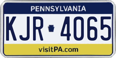 PA license plate KJR4065