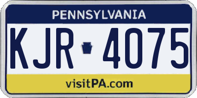 PA license plate KJR4075