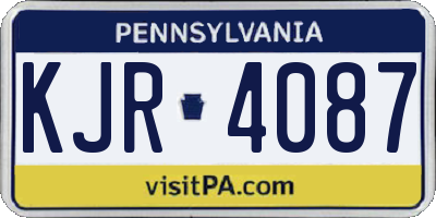 PA license plate KJR4087