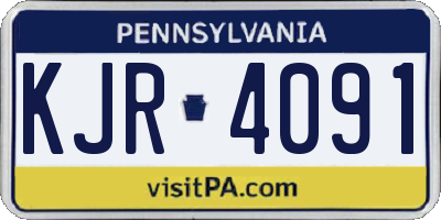 PA license plate KJR4091