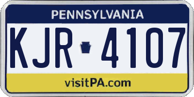 PA license plate KJR4107