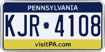 PA license plate KJR4108