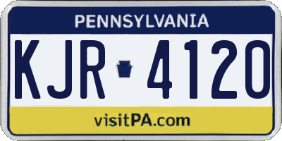 PA license plate KJR4120