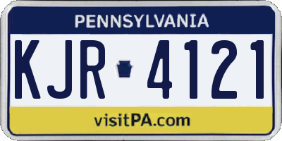 PA license plate KJR4121
