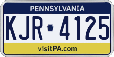 PA license plate KJR4125