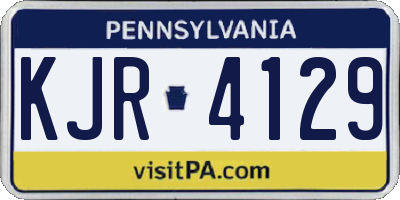 PA license plate KJR4129