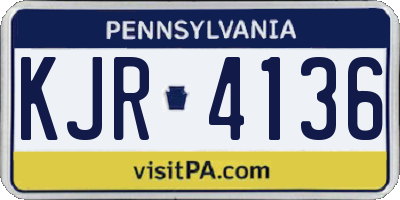 PA license plate KJR4136