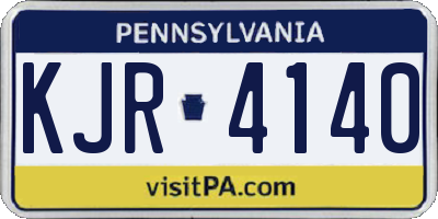 PA license plate KJR4140