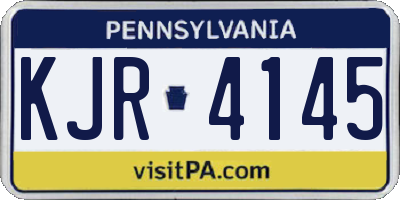 PA license plate KJR4145