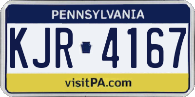 PA license plate KJR4167