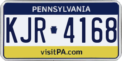 PA license plate KJR4168